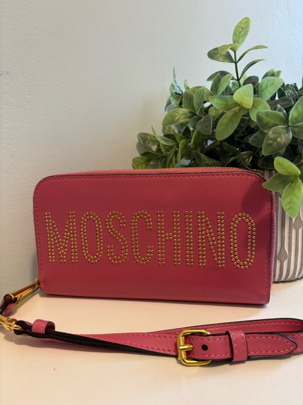 Moschino Studded Wristlet/ Wallet EUC